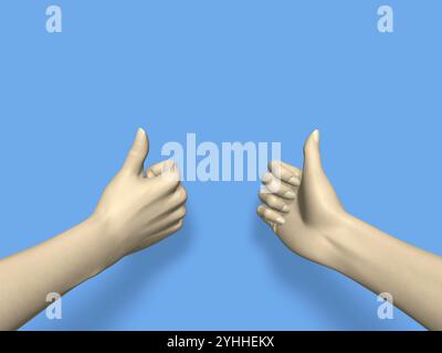 Deux mains donnant le bon signe Banque D'Images