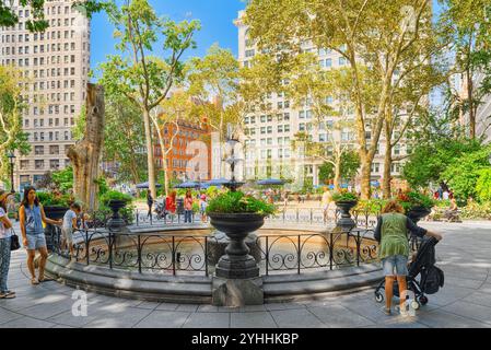 New York, USA- Septembre 05, 2017 : Madison Square Park, sur la 5e Avenue. Vues sur la ville de New York. Banque D'Images