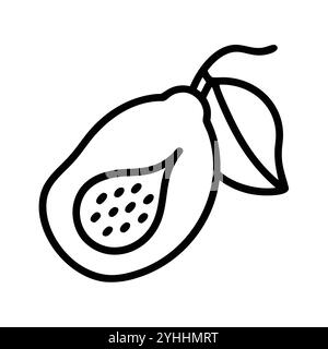 illustration vectorielle simple d'un fruit miracle, dans un style simple et propre, adapté aux thèmes de la nourriture et de la santé. illustration plate de fruits. Illustration de Vecteur