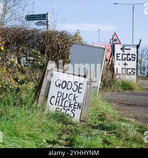 Produits agricoles en vente par une route Banque D'Images