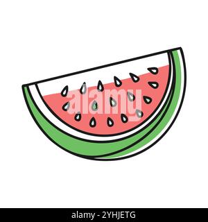 illustration vectorielle simple d'une pastèque, dans un style simple et propre, adapté aux thèmes de la nourriture et de la santé. illustration plate de fruits. Illustration de Vecteur