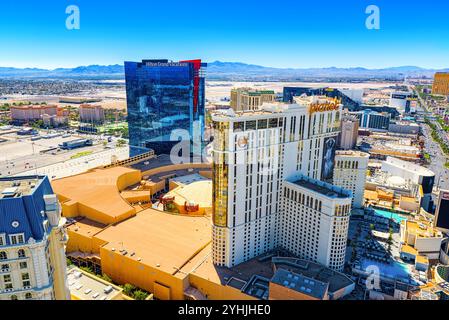 Las Vegas, Nevada, USA - 17 septembre 2018 : rue Principale de Las Vegas est la séquence. Vue de dessus. Banque D'Images