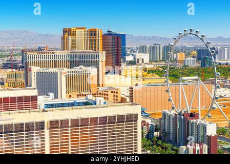 Las Vegas, Nevada, USA - 17 septembre 2018 : rue Principale de Las Vegas est la séquence. Vue de dessus. Banque D'Images