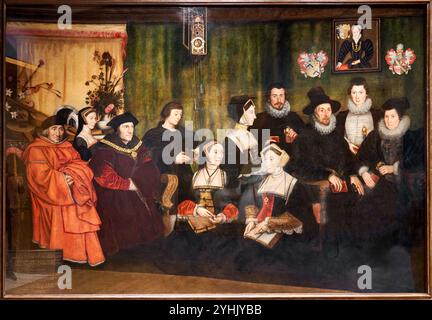 Sir Thomas More, son père, sa famille et ses descendants, 1593, Rowland Lockey, d'après Hans Holbein le jeune, National Portrait Gallery, Londo Banque D'Images