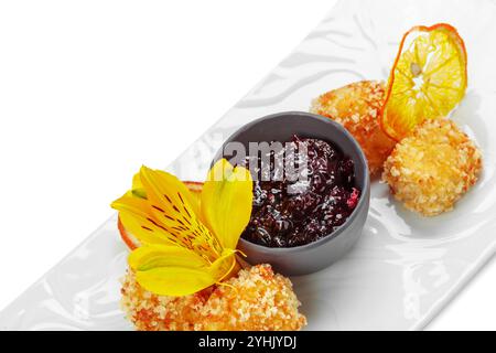 Boules de fromage frit Banque D'Images