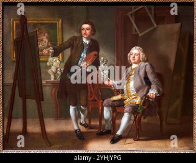 Francis Hayman (vers 1707-1776) et Grosvenor Bedford (1708-1771), vers 1748-1750, par Francis Hayman, National Portrait Gallery, Londres, ROYAUME-UNI Banque D'Images