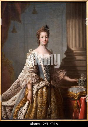 Queen Charlotte, (1744-1818), d'après un portrait de 1761-1762, par le studio d'Allan Ramsay, National Portrait Gallery, Londres, Royaume-Uni Banque D'Images