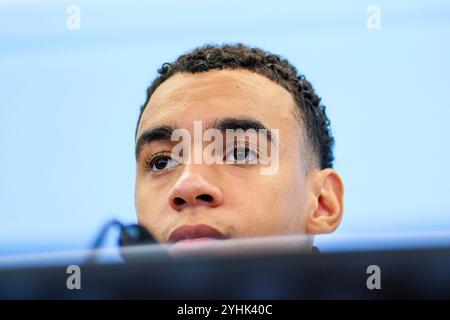 Hesse, Francfort-sur-le-main, Allemagne. 12 novembre 2024. Francfort-sur-le-main, Allemagne. 12 novembre 2024. Jamal Musiala (Deutschland), GER, Pressekonferenz, DFB Fussball Herren Nationalmannschaft Deutschland, AM DFB-Campus à Francfort-sur-le-main, 12.11.2024. Crédit : dpa Picture alliance/Alamy Live News Banque D'Images