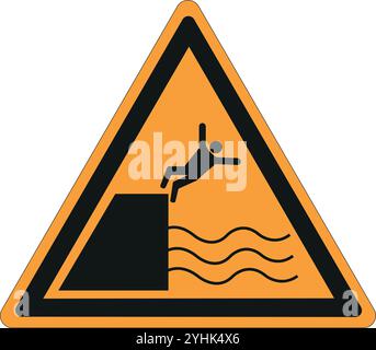 Panneau triangulaire irlandais sur fond jaune foncé indiquant un avertissement de danger Illustration de Vecteur