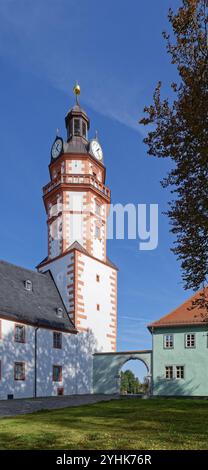 Château d'Ehrenstein, un château Renaissance bien conservé avec jardin du château. Ohrdruf, Thuringe, Allemagne, Europe Banque D'Images