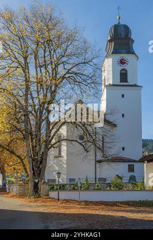 L'église paroissiale de Saint-Alexandre, Ofterschwang, Allgaeu, Bavière, Allemagne, Europe Banque D'Images