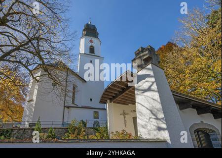 L'église paroissiale de Saint-Alexandre, Ofterschwang, Allgaeu, Bavière, Allemagne, Europe Banque D'Images