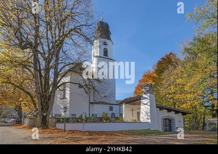 L'église paroissiale de Saint-Alexandre, Ofterschwang, Allgaeu, Bavière, Allemagne, Europe Banque D'Images