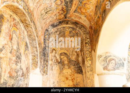 Byzantinischen Fresken in der Kirche Chiesa San Pietro, Otranto, Apulien, Italien, Europa | fresques byzantines de l'église San Pietro, Otranto, Banque D'Images