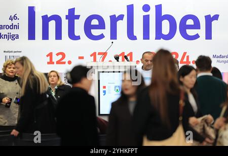 Zagreb, Croatie. 12 novembre 2024. Journée d’ouverture d’INTERLIBER, la Foire internationale du livre à Zagreb, Croatie le 12. Novembre 2024. Photo : Marko Prpic/PIXSELL crédit : Pixsell/Alamy Live News Banque D'Images