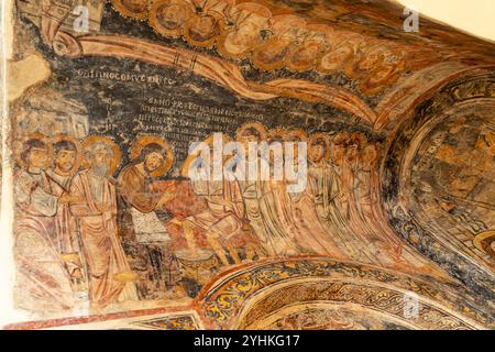 Fresken San Pietro Byzantinischen Fresken in der Kirche Chiesa San Pietro, Otrante, Apulien, Italien, Europa fresques byzantines à l'église de San P. Banque D'Images