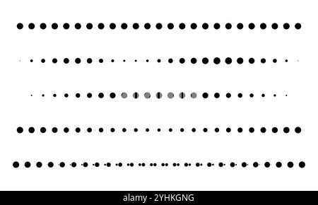 Lignes pointillées motif simple. Illustration vectorielle de symbole de forme de profil de largeur. Modifiable et évolutif. Illustration de Vecteur