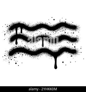 Icône de vague Graffiti peint par pulvérisation isolé avec un fond blanc. Illustration de Vecteur
