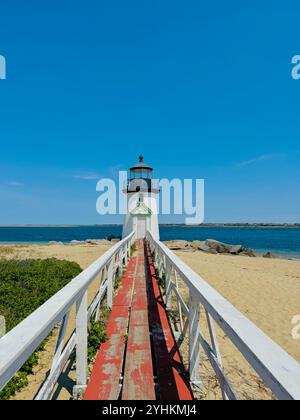 Nantucket, Massachusetts phare de Brant point Banque D'Images