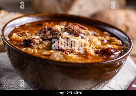 Soupe de chou de Noël, un plat de Noël traditionnel d'Europe de l'est. Banque D'Images