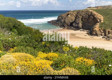 Fischerpfade an der Atlantikküste au Portugal Banque D'Images