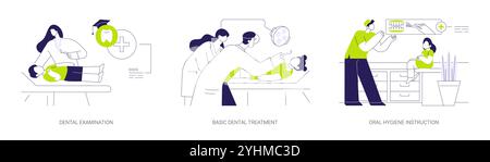 Illustrations vectorielles abstraites de concept de dentiste scolaire. Illustration de Vecteur