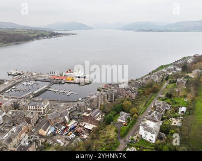 Vue aérienne par drone de Rothesay Isle of Bute Banque D'Images