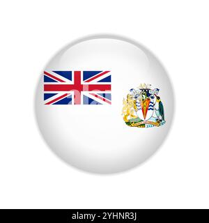 Drapeau du territoire antarctique britannique bouton Illustration de Vecteur