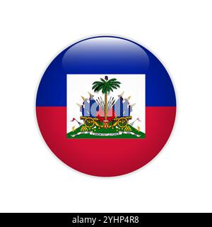 Drapeau d'Haïti bouton illustration vectorielle Illustration de Vecteur