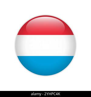 Drapeau luxembourgeois sur le bouton Illustration de Vecteur
