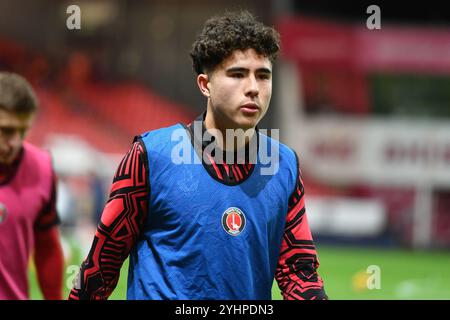 Londres, Angleterre. 12 novembre 2024. Kai Enslin avant le match du Bristol Street Motors Trophy entre Charlton Athletic et Bromley à The Valley, Londres. Kyle Andrews/Alamy Live News Banque D'Images