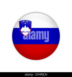 Drapeau slovène sur le bouton Illustration de Vecteur