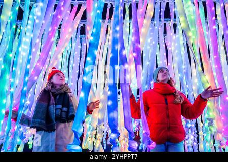 Londres, Royaume-Uni. 12 novembre 2024. Christmans Presents by Culkture Creative - le parcours lumineux de Noël revient pour sa 12ème année avec de nouvelles installations à Kew Gardens. Noël à Kew a lieu du 13 novembre 2024 au 5 janvier 2025. Crédit : Guy Bell/Alamy Live News Banque D'Images