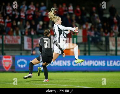 Biella, Italie. 12 novembre 2024. Amalie Vangsgaard de Juventus Women lors de la Ligue des champions féminine de l'UEFA, match de football entre Juventus Women et Arsenal Women le 12 novembre 2024 au stade Vittorio Pozzo, Biella, Italie crédit : Nderim Kaceli/Alamy Live News Banque D'Images