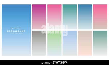 Les dégradés de couleurs douces swatch set Illustration de Vecteur
