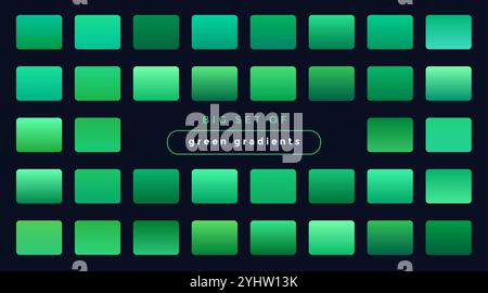 Ensemble de fins dégradés vert Illustration de Vecteur