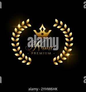 Royal de luxe concept logo ou l'étiquette avec couronne Illustration de Vecteur