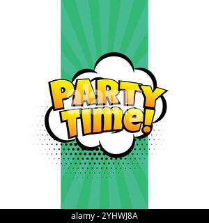 Temps ecpression parti dans le style comique Illustration de Vecteur