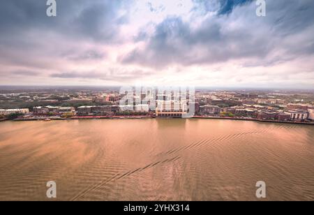 Vue aérienne de Savannah Géorgie - SAVANNAH, GÉORGIE - 06 NOVEMBRE 2024 Banque D'Images
