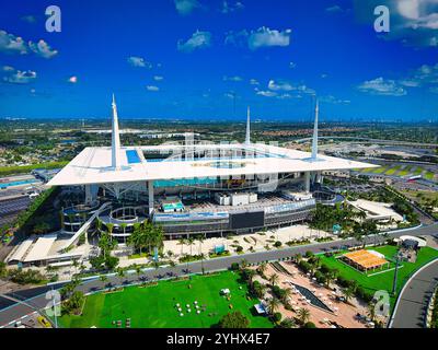 Hard Rock Stadium à Miami - stade des Miami Dolphins en Floride - vue aérienne - MIAMI, FLORIDE - 04 NOVEMBRE 2024 Banque D'Images