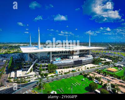 Hard Rock Stadium à Miami - stade des Miami Dolphins en Floride - vue aérienne - MIAMI, FLORIDE - 04 NOVEMBRE 2024 Banque D'Images