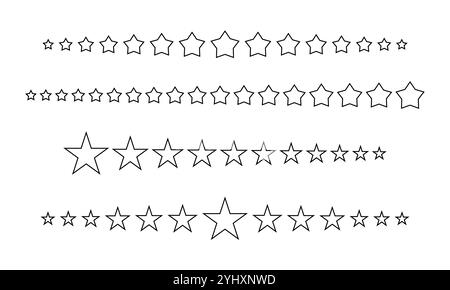 Illustration vectorielle de conception de contour bas à haut séparateur de ligne d'étoile. Modifiable et évolutif. Illustration de Vecteur