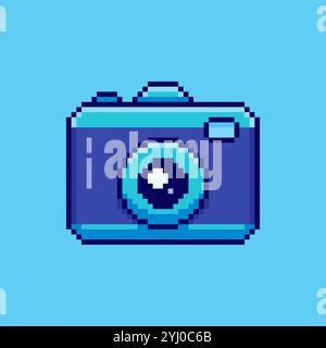 Design d'appareil photo de style Pixel art Illustration de Vecteur