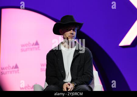 Lisbonne, Portugal. 12 novembre 2024. Jake Browne, CEO & Co-fondateur de Retrograde, s’adresse au public lors de la première journée du Web Summit 2024 à Lisbonne. Crédit : SOPA images Limited/Alamy Live News Banque D'Images