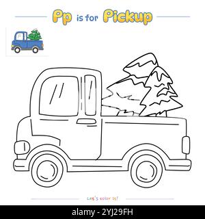 Coloriage des pages et apprentissage de la collection alphabétique Illustration de Vecteur