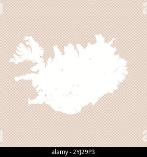 Carte de l'Islande, signe silhouette. World Map Globe. Illustration vectorielle isolée sur fond transparent. Europe continent Illustration de Vecteur