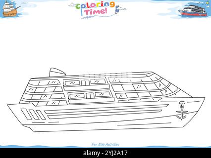 Permet de le colorer. Coloriage avec dessin animé mignon Illustration de Vecteur