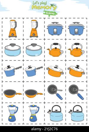 Jeu de mémoire pour les enfants Illustration de Vecteur