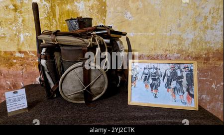 Exposition « la vie du soldat », forteresse, Bron, Rhône, France Banque D'Images