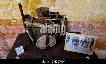 Exposition « la vie du soldat », forteresse, Bron, Rhône, France Banque D'Images